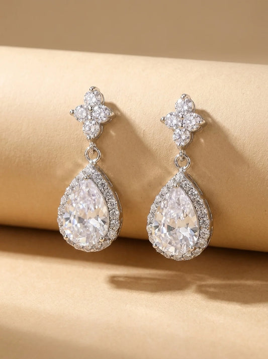 Crystal Cascade Teardrop Earrings
