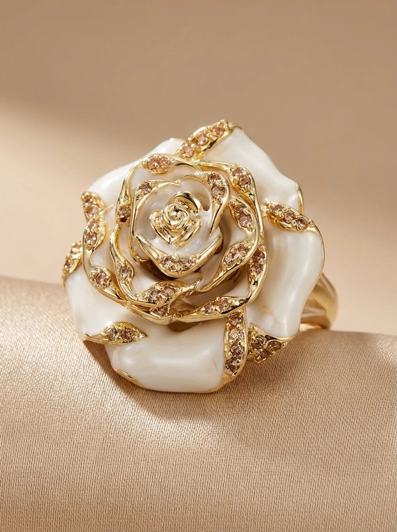 Golden Blossom Rose Ring