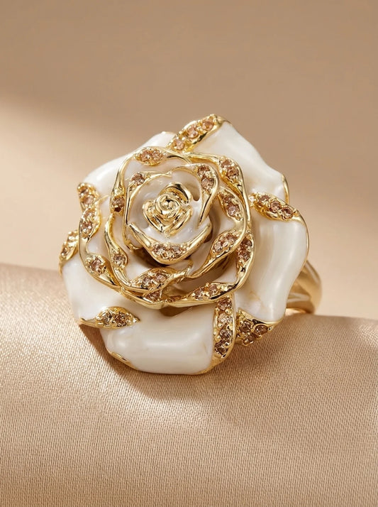 Golden Blossom Rose Ring