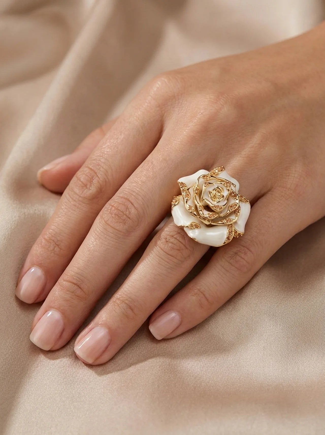 Golden Blossom Rose Ring